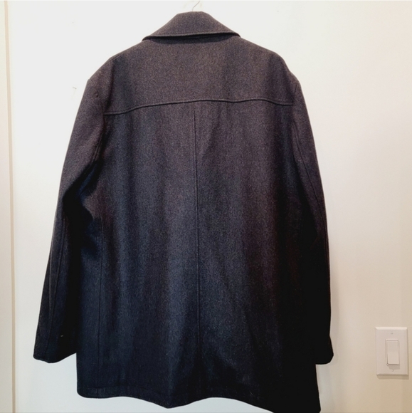 Ralph Lauren Dark Gray Wool Hidden Zipper Button Up 3/4 Qtr Overcoat - Picture 4 of 8